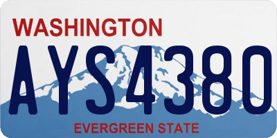 WA license plate AYS4380