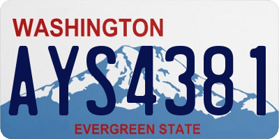 WA license plate AYS4381