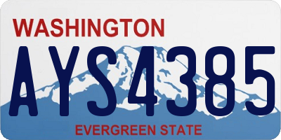 WA license plate AYS4385