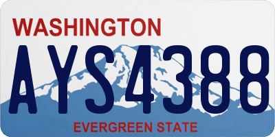 WA license plate AYS4388