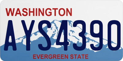 WA license plate AYS4390