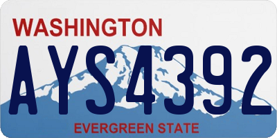 WA license plate AYS4392