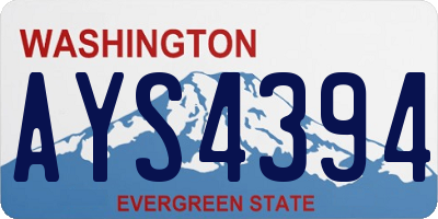 WA license plate AYS4394