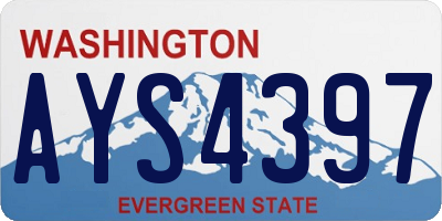 WA license plate AYS4397