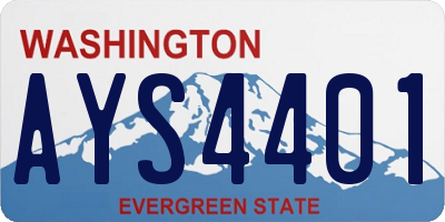 WA license plate AYS4401
