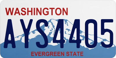 WA license plate AYS4405