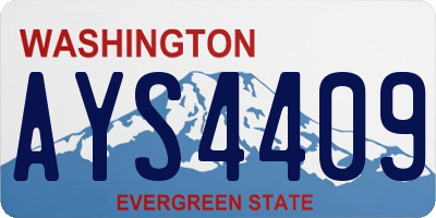 WA license plate AYS4409