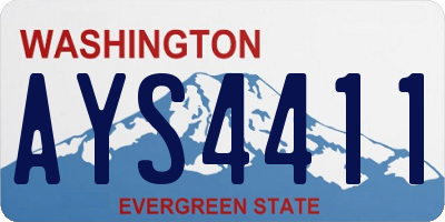 WA license plate AYS4411