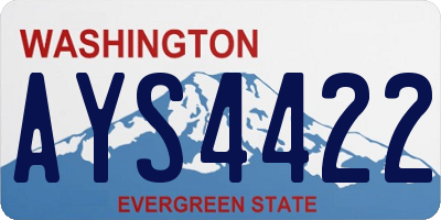 WA license plate AYS4422