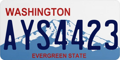 WA license plate AYS4423