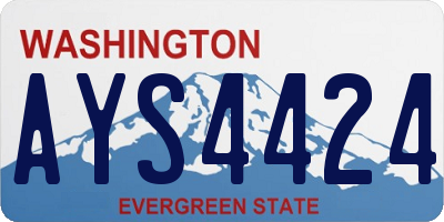 WA license plate AYS4424