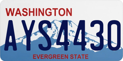 WA license plate AYS4430