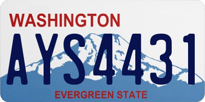 WA license plate AYS4431