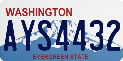 WA license plate AYS4432