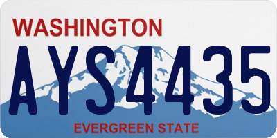 WA license plate AYS4435
