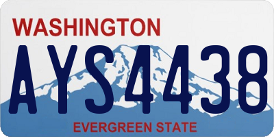WA license plate AYS4438