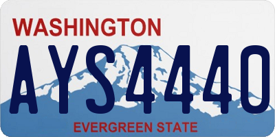 WA license plate AYS4440