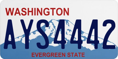 WA license plate AYS4442