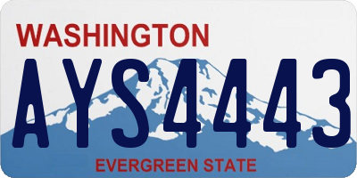 WA license plate AYS4443