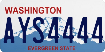 WA license plate AYS4444