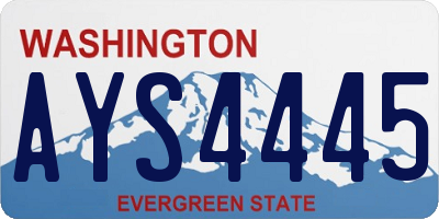 WA license plate AYS4445