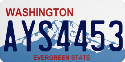 WA license plate AYS4453