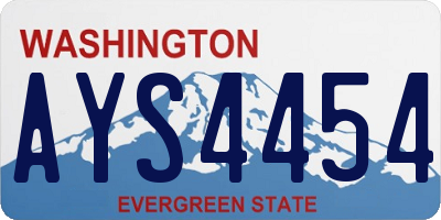 WA license plate AYS4454