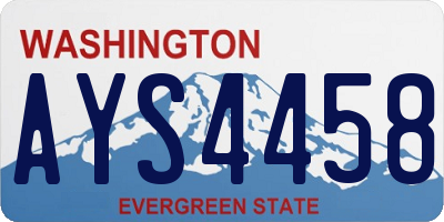 WA license plate AYS4458