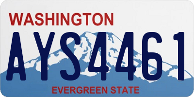 WA license plate AYS4461