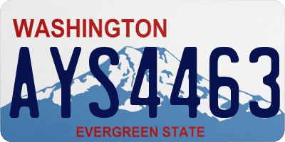 WA license plate AYS4463