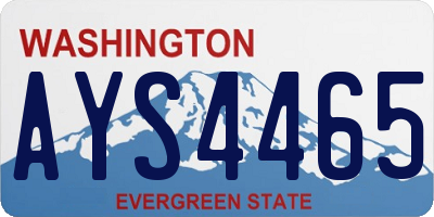 WA license plate AYS4465