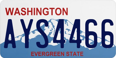 WA license plate AYS4466