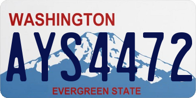 WA license plate AYS4472
