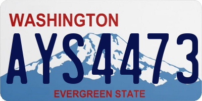 WA license plate AYS4473