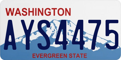 WA license plate AYS4475