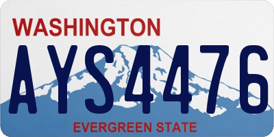 WA license plate AYS4476