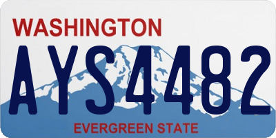 WA license plate AYS4482