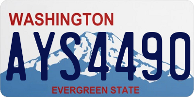 WA license plate AYS4490