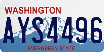 WA license plate AYS4496