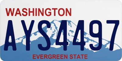 WA license plate AYS4497