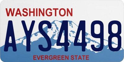 WA license plate AYS4498