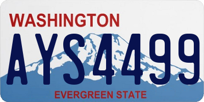 WA license plate AYS4499