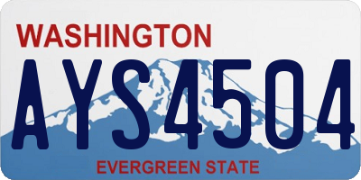 WA license plate AYS4504
