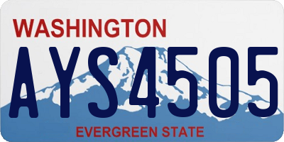 WA license plate AYS4505