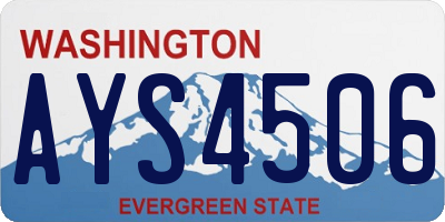 WA license plate AYS4506