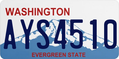 WA license plate AYS4510