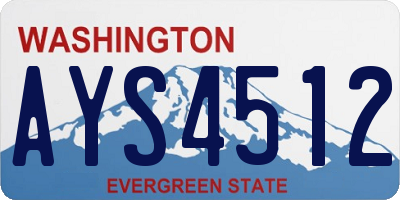WA license plate AYS4512