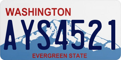 WA license plate AYS4521