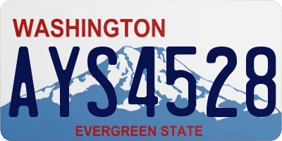 WA license plate AYS4528