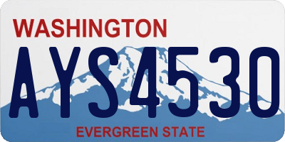 WA license plate AYS4530